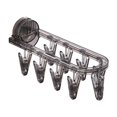 thumbnail image 2 of Colgador de secado plegable para ropa, colgador de secado por goteo de montaje en pared portátil con 9 Clips para sujetadores, calcetines, bufanda, , gris perfecl percha de viaje plegable, 2 of 8