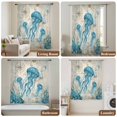 thumbnail image 6 of Teal Jellyfish Coastal Sheer Curtains 72 Inches Long, Vintage Summer Beach Nautical Light Filering Curtains, Breathable Simi Curtain Privacy Drapes for Living Room Bedroom Window Treatment, 6 of 9