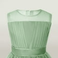 thumbnail image 5 of AHTJRT Girls Flower Dress Sleeveless a Line Birthday Party Ball Gowns Wedding Pageant Maxi Dresses Kids Formal Tulle Full Length Dress Green 4-5 Years, 5 of 5