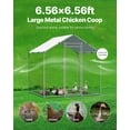 thumbnail image 4 of VEVOR Metal Chicken Coop, 6.56x6.56x6.56ft Large Walk-in Chicken Runs with Cover, Spire Roof Hen House Enclosure with Security Lock, Outdoor Duck Rabbit Cage Poultry Pen for Backyard, Farm, Yard, 4 of 9