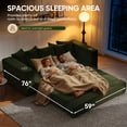 thumbnail image 2 of Lunale Convertible Sleeper Sofa Bed, Boneless Futon Cloud Couch, No Assembly Required, Pull Out Floor Couch Bed for Living Room, Green Corduroy, 2 of 8