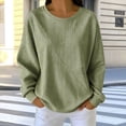 thumbnail image 4 of HAiming Striped Sweatshirts for Women Long Sleeve Loose Casual Scoop Neck Comfy Shirts Fall Winter Going out Tops, 4 of 8