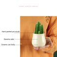 thumbnail image 4 of Ounissouiy Maceta de cerámica a la moda para plantas suculentas, maceta para flores, jardinería, flores, patio, plantación para el jardín del Jardín y Patio Blanco, 4 of 6