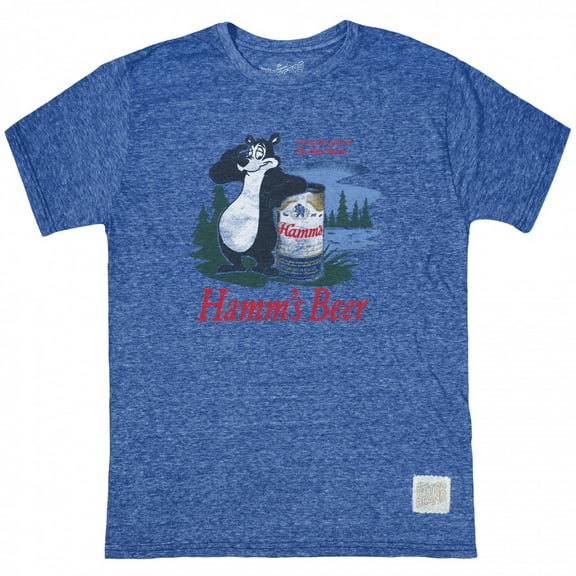 Hamm's Beer Classic Bear and Can Throwback Style T-Shirt-2XLarge