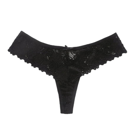 Ladies No Show Underwear Seamless Underwear Women Bikini Pack Women Lace Thong Triangle Hollow Breathable Crotch Panties