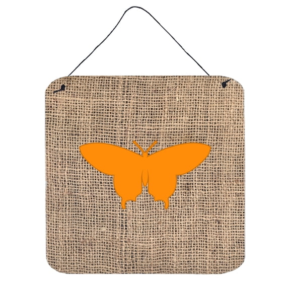 Butterfly Burlap and Orange BB1042 Wall or Door Hanging Prints