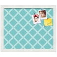 thumbnail image 2 of PinPix 17x14 Custom Cork Bulletin Board Diamond Modern Pattern Aqua White Poster Board Has a Fabric Style Canvas Finish, Framed in Diamond Modern Pattern Aqua White, by ArtToFrames (PinPix-1799), 2 of 5