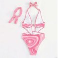 thumbnail image 4 of Jjayotai Women's Hollow Out Bathing Suit, Cut Out Knot Summer Swimsuit Bikinis One Piece Pink L, 4 of 8