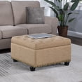 thumbnail image 4 of Designs4Comfort Herald Square Ottoman Coffee Table with Storage in Beige Fabric, 4 of 6