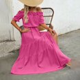 thumbnail image 7 of yunLCZ Basic Women's Tees Everyday Low Price Square Neck Sleeveless Ruffle Waist Off Shoulder Evening Tiered Maxi Dress With Pockets Office casual blouse with leggings, 7 of 7