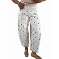 thumbnail image 2 of sicmoss Women's White Polka Dot Barrel Jeans Mid Rise Vintage Denim Pants with Pockets, 2 of 4