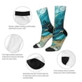 thumbnail image 3 of Disketp Abstract Ocean Currents Unisex Crew Socks Lightweight Breathable Ventilation Ankle Socks, Mid-calf socks for Daily, 3 of 6
