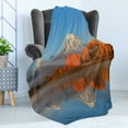 thumbnail image 4 of Autumn Soft Flannel Fleece Blanket, Grand Teton National Park Reflection on Lake Landscape of Tangerine Tones Aspen Tree, Cozy Plush for Indoor and Outdoor Use, 60" x 80", Multicolor, by Ambesonne, 4 of 5
