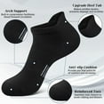 thumbnail image 2 of Loritta 6 Pairs Socks for Men Ankle Athletic Mens Running Socks Cushioned Black Low Cut Size 12-16, 2 of 6