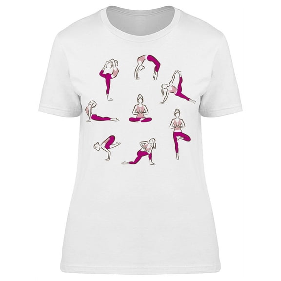 Yoga And Pilates Poses T-Shirt Women -Image by Shutterstock, Female XX-Large