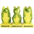 thumbnail image 2 of Green Frogs Froggy See Hear Speak no Evil Salt Pepper Shakers & Toothpick Holder, 2 of 2