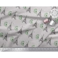 thumbnail image 3 of Soimoi Gray Heavy Canvas Fabric Artistic Floral & Eiffel Tower Architectural Print Fabric by the Yard 58 Inch Wide, 3 of 3