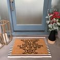 thumbnail image 3 of Funny Welcome No Soliciting Violators Will Be Sacrificed Decor Doormat Welcome Front Porch Decor Doormat for The Entrance Way Heavy-Duty PVC Back Outdoor Coir Doormat 23.6 x 15.7 inch, 3 of 8