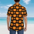 thumbnail image 4 of Honeii Orange Pumpkin And Autumn Maple Print Men’s Hawaiian Shirt,Classic Button-Down Short Sleeve Shirt, for Beach, Vacation, and Outdoor Activities,3X-Large, 4 of 7