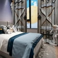 thumbnail image 2 of Rustic Wood Barn Door Blackout Curtains, Gray Farmhouse Wooden Door Print Curtains for Living Room, Western Retro Grommet Bedroom Window Curtains 42"W x 96"L (Pack of 2), 2 of 6