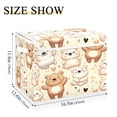 thumbnail image 3 of Ryvnso Cute Happy Bear Large Lidded Foldable Storage Baskets Cubes Boxes Lids Bin for Home, 3 of 7