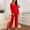 Red, variant on qolati Women Pajamas Set 2 Piece Soft V Neck Pullover Tops and Long Pants Sleepwear Lightweight Comfy Long Sleeve Loungewear Pjs Set