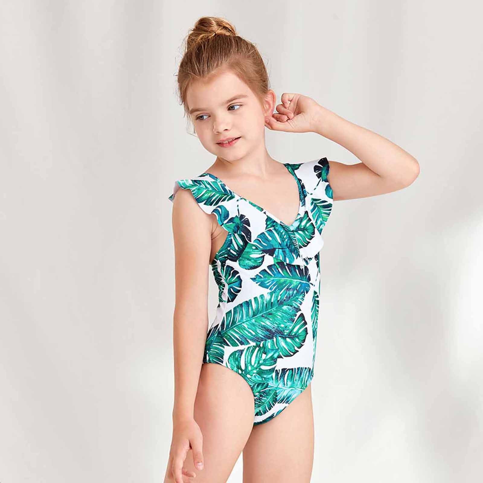 Xzngl Baby Bathing Suit Girl Baby Girls Swimwear Childrens Swimsuit Backless Print Sleeveless Surfing One Piece Swimsuit Bathing Suit Swimming Suit Gi