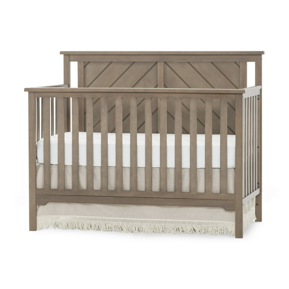 Hampton™ 4in1 Convertible Baby Crib, Flat Top in Dusty Heather by