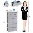 thumbnail image 3 of Vertical Dresser Storage Tower - Sturdy Steel Frame, Wood Top, Easy Pull Fabric Bins, Wood Handles - Organizer Unit for Bedroom, Hallway, Entryway, Closets - 6 Drawers (Light Grey), 3 of 16