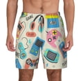 thumbnail image 2 of Picia Playing Video Games pattern Mens Swim Trunks with Compression Liner Stretch Beach Shorts Quick Dry with Zipper Pockets No-Chafing Board Shorts-3X-Large, 2 of 9