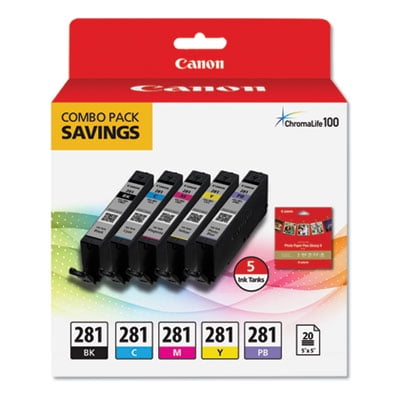 Canon CLI-281 Ink Cartridge/Paper Kit Combo Pack Ink Cartridge/Paper Kit