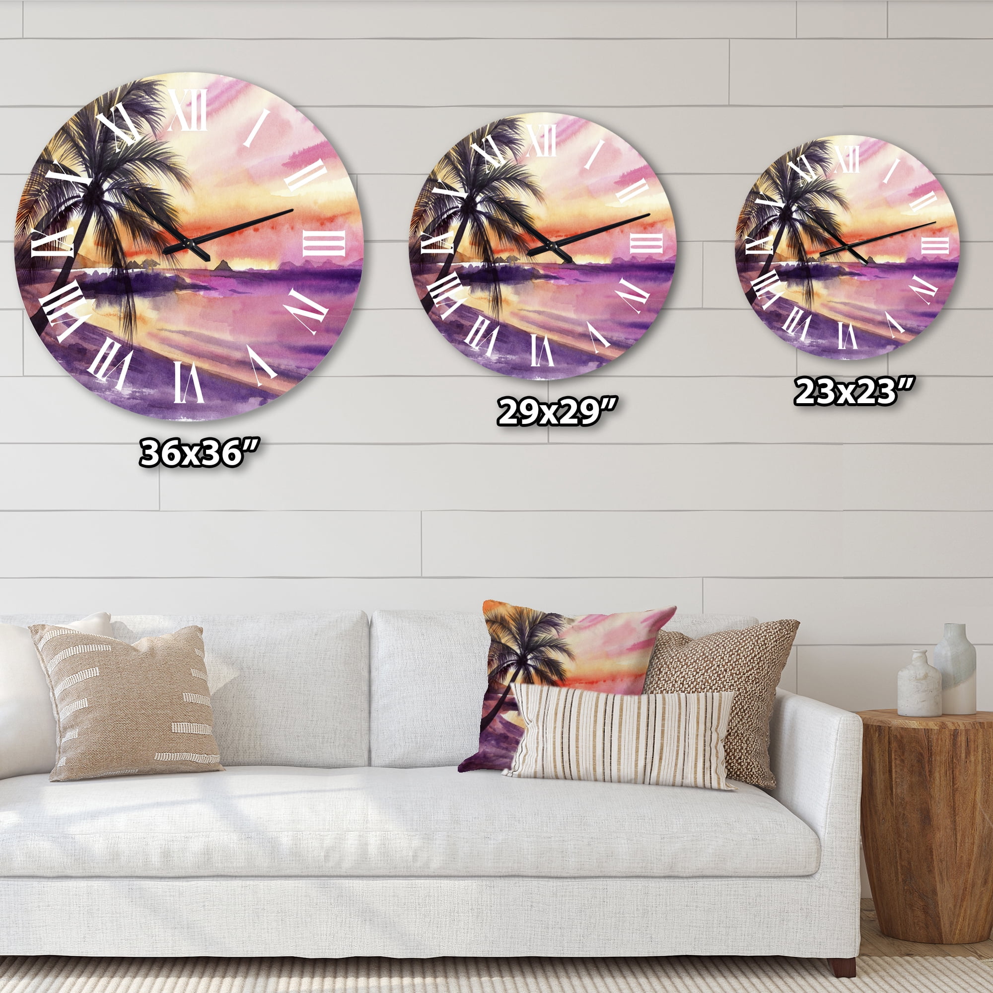 Designart 1 in Coastal Wall Clock