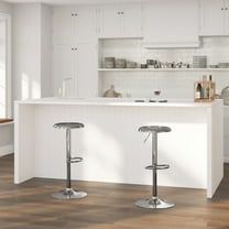 Merrick Lane Retro Style Height Adjustable Barstool with Footrest in Chrome