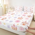 thumbnail image 3 of Homewish Kawaii Princess Castle Full Size Sheets 4-Piece for Teens Female Adults,Vintage Flowers Breathable Bed Sheets,Stars Print Lightweight Sheet Sets,Lightweight Room Decor, 3 of 7