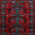 thumbnail image 1 of Ahgly Company Machine Washable Indoor Square Traditional Tomato Red Area Rugs, 4' Square, 1 of 7