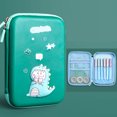 thumbnail image 1 of Estuche para lápices, papelería, bolsa de maquillaje, organizador, bonito patrón, impermeable, para estudiantes, niños, lindo dragón verde, 1 of 1