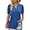 Blue, variant on Women Summer Basic Floral T Shirts Puffed Short Sleeve Tunic Tops Ladies Buttons Blouses
