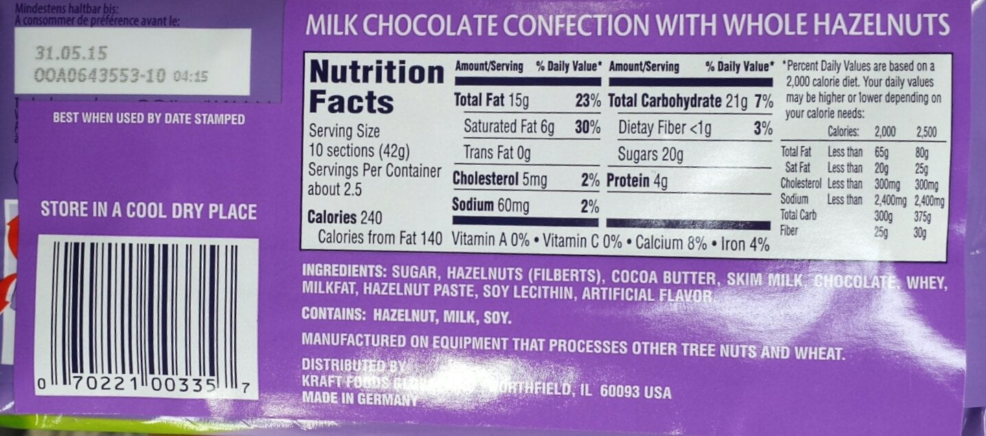 Buy Mondelez Milka Milk Chocolate Confection, 3.52 oz Online at Lowest