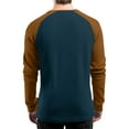 thumbnail image 3 of Domuza Men's Waffle Henley Shirts Long Sleeve Stylish Casual Button Up T Shirt Fall Lightweight Loose Fit Raglan Color Block Pullover Ginger M, 3 of 8