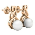 thumbnail image 3 of Dazzlingrock Collection 6mm Round White Freshwater Pearl Swirl Screwback Stud Earrings for Women (Color White, Clarity Clean) in 18K Rose Gold, 3 of 5