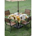 thumbnail image 4 of Outdoor Tablecloth with Umbrella Hole for Patio/Picnic/Party/Camping, Sunflowers Dog Waterproof Table Cloth Square Cover Washable, Spring Watercolor Floral Stars Colorful Plaid (54"x 54"), 4 of 8