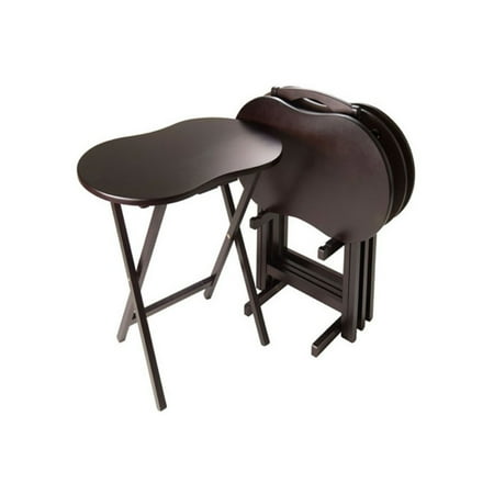 Winsome Skippy 5-Piece TV Table Set Peanut Top, Espresso