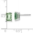 thumbnail image 2 of Primal Gold 14 Karat White Gold 7x5mm Octagon Checker-cut Green Quartz Earrings, 2 of 5