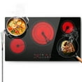 thumbnail image 3 of 36" Electric Cooktop, 5 Burners 9000W, Glass Ceramic Stove Top with Touch Control & Child Lock, 3 of 9