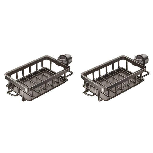 Organizador de grifo para fregadero escurridor de aluminio para cocina con gancho color gris