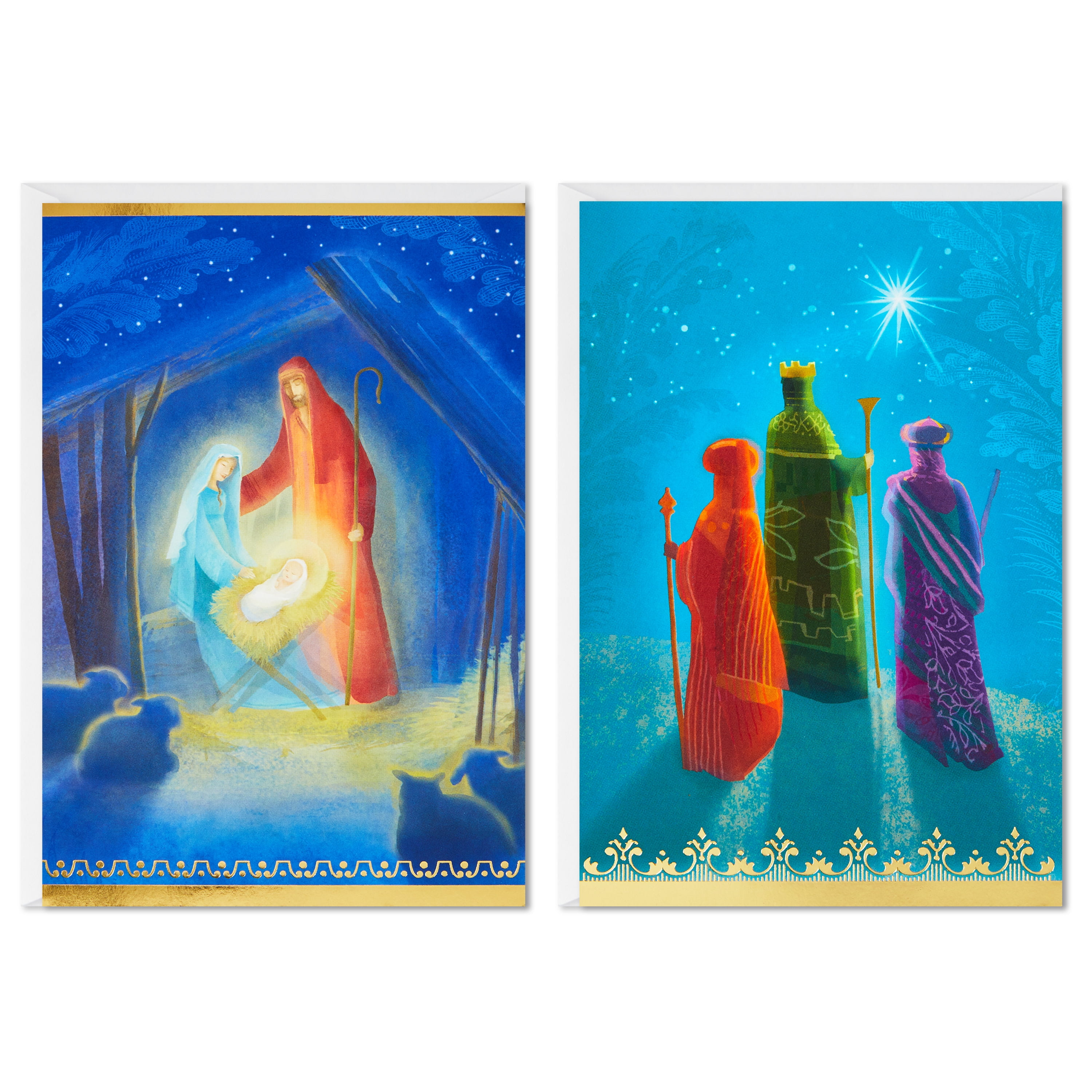 Image Arts Boxed Religious Christmas Cards Assortment, Painted Nativity (4 Designs, 24 Cards and
