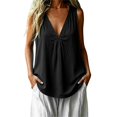 thumbnail image 3 of Breezora Womens Summer Loose V Neck Sleeveless Tank Top Solid Lightweight Breezy Casual Blouse, 3 of 6