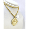 thumbnail image 4 of 10k Rope Chain Nugget Last Supper Charm Necklace Pendant Set 2mm 18"-24" Gold (Item Length:20in Chain & Pendant;), 4 of 5