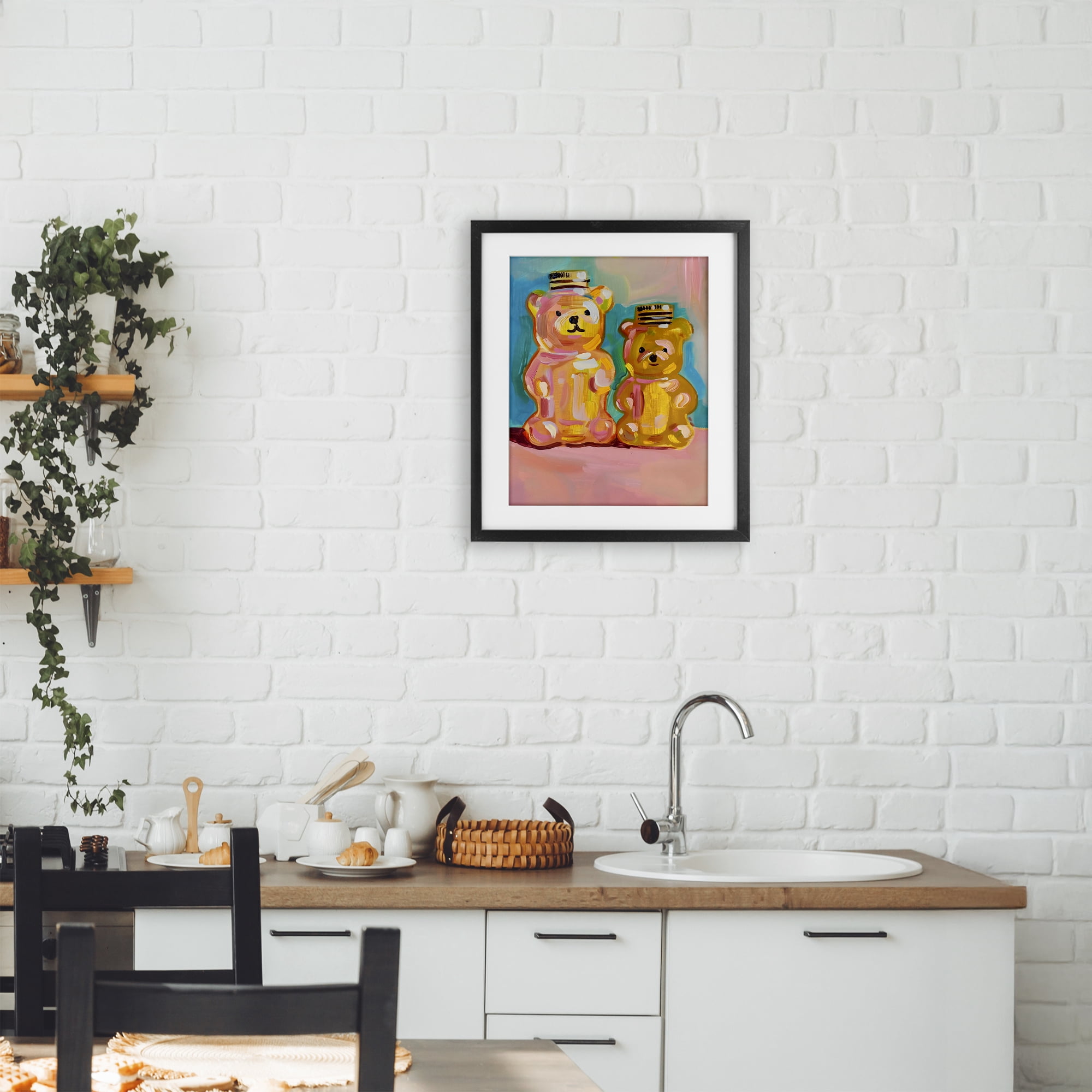 Stupell Industries Joyful Honey Bears Duo Black Framed Print Under Glass, design by The Prints Vibe