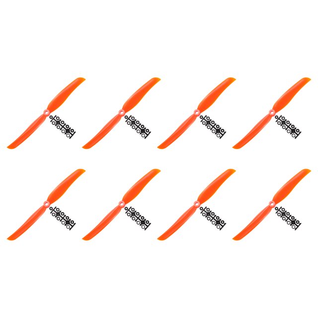 Hélices 8060 8x6 Prop 2-Vane Fijas Naranjas Hélices de Repuesto con Anillos Adaptadores para Aviones RC, Paquete de 8